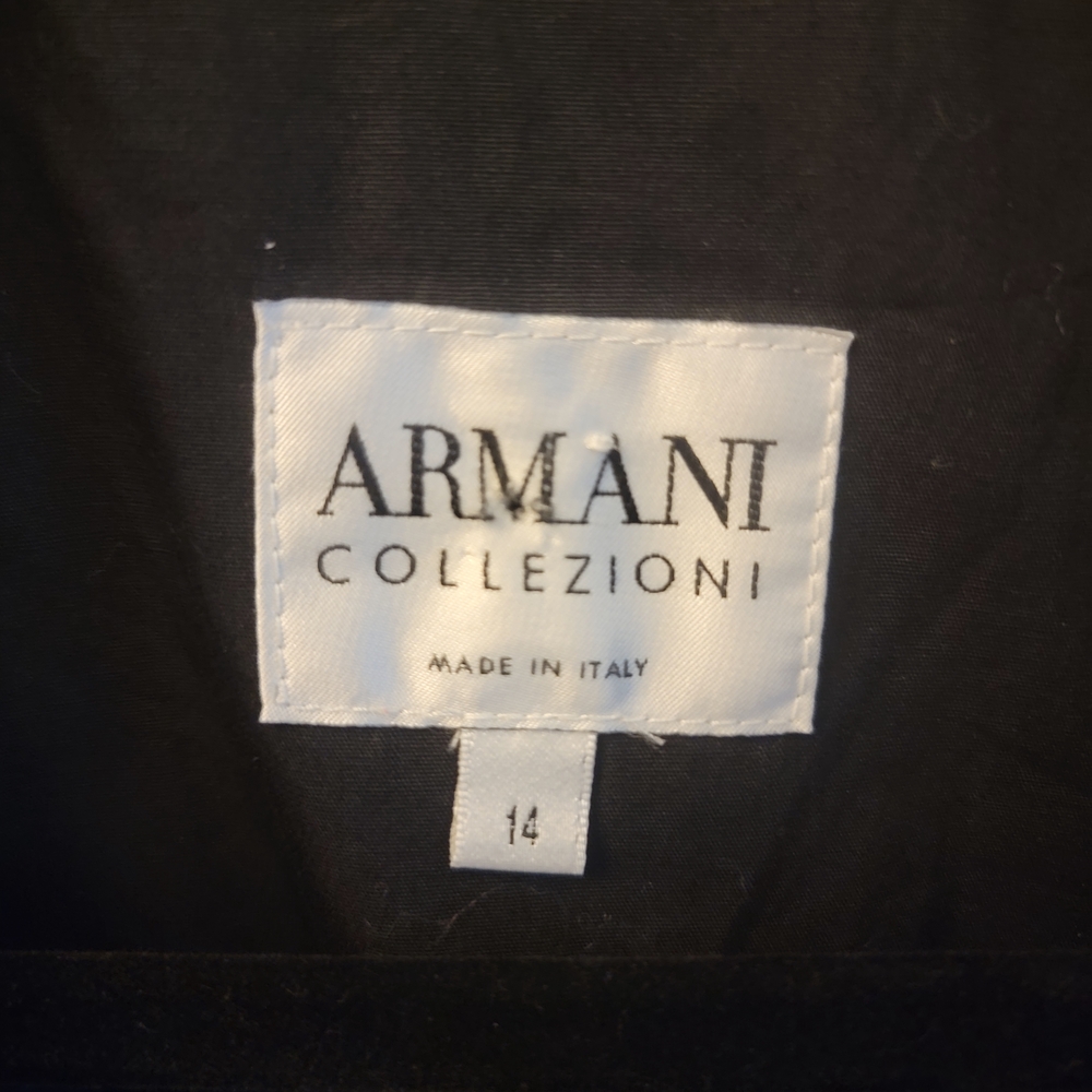 Armani Collezioni Black Zip-Front Notch Collar Blazer - Picture 5 of 8